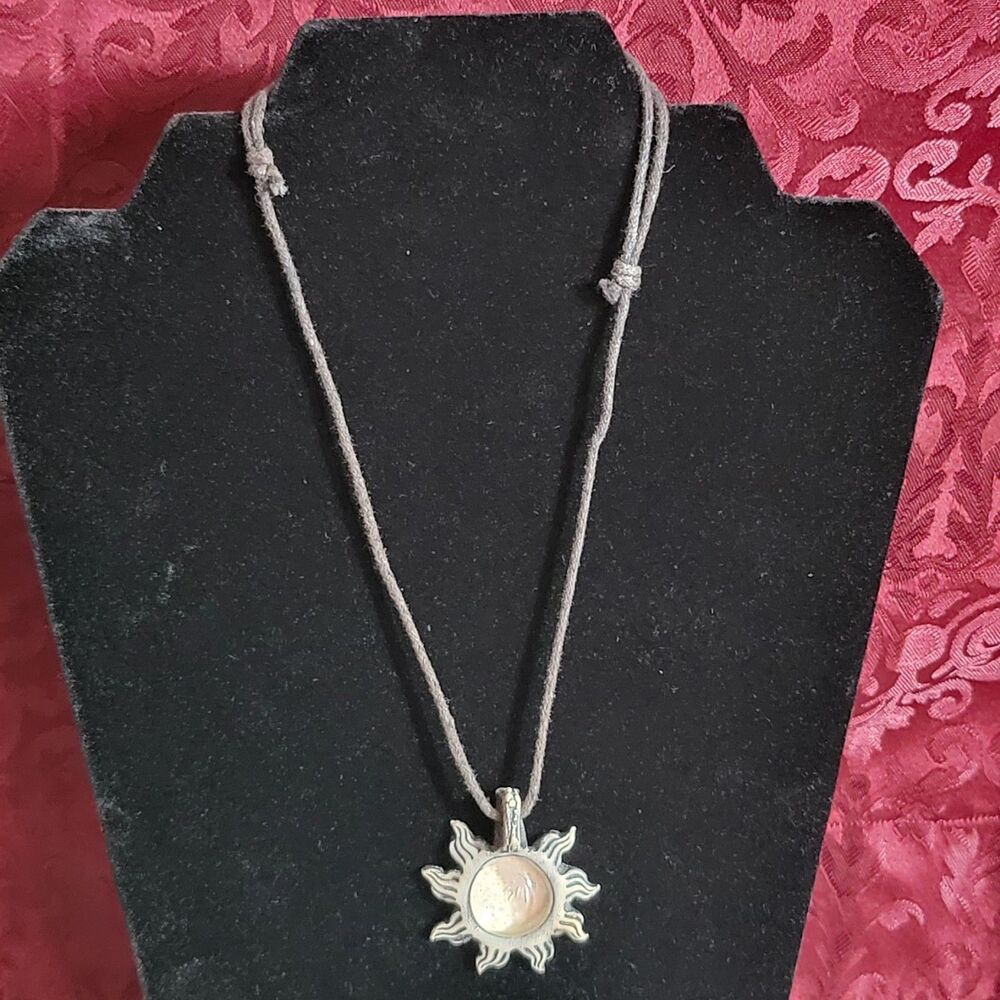Rising Sun Pendant Rope Style Necklace